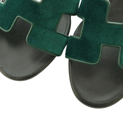 Hermes Oasis Sandals Logo 38.5..0 cm Green Black — view 3