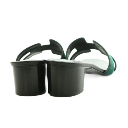 Hermes Oasis Sandals Logo 38.5..0 cm Green Black — view 5