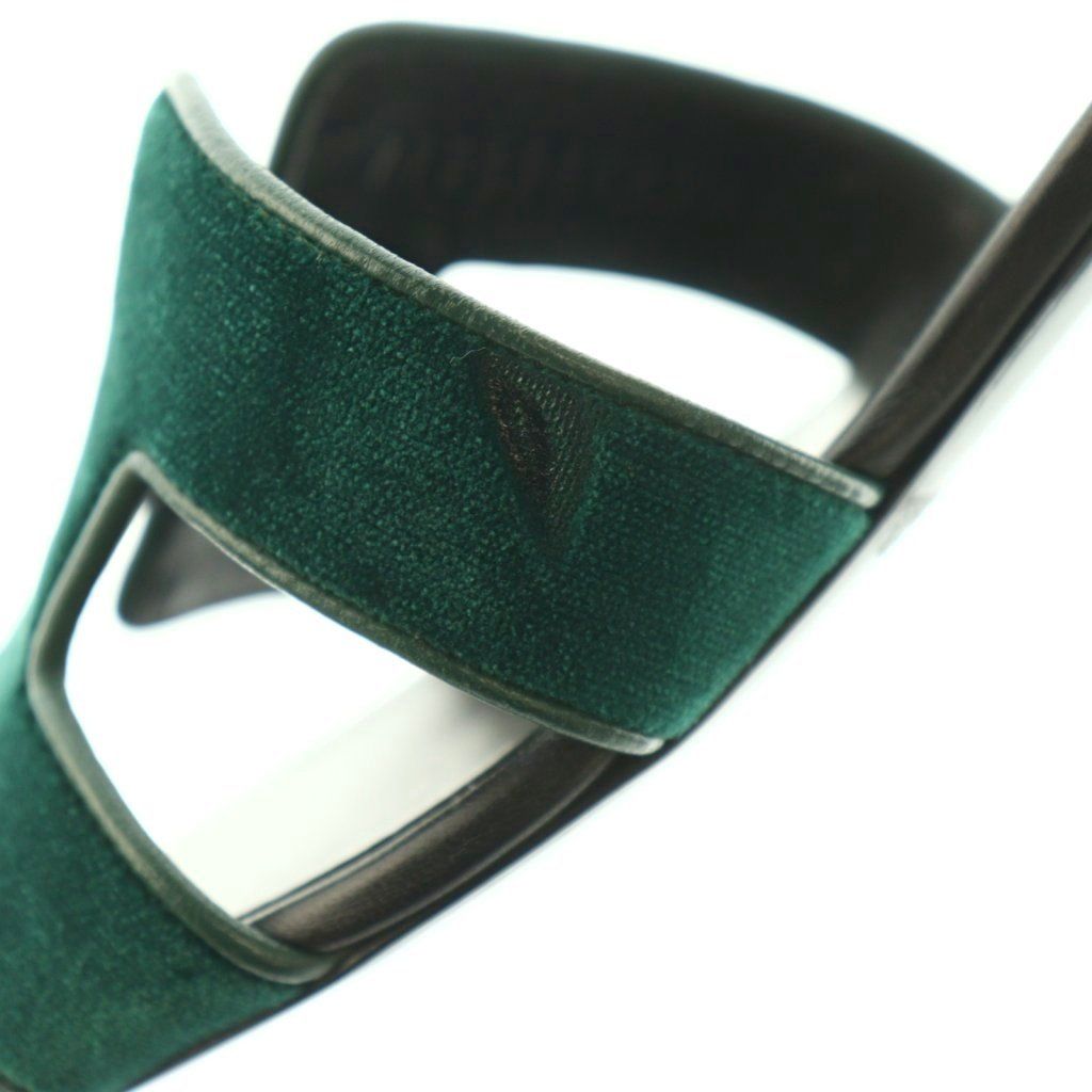 Hermes Oasis Sandals Logo 38.5..0 cm Green Black — view 9