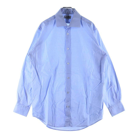 Hermes Regular Color Series Button Long Sleeve Shirt Blue