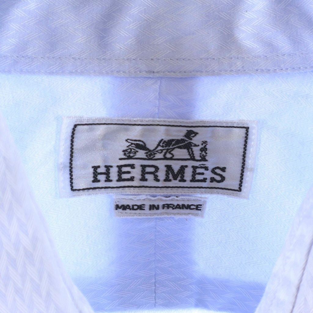 Hermes Regular Color Series Button Long Sleeve Shirt Blue — view 7