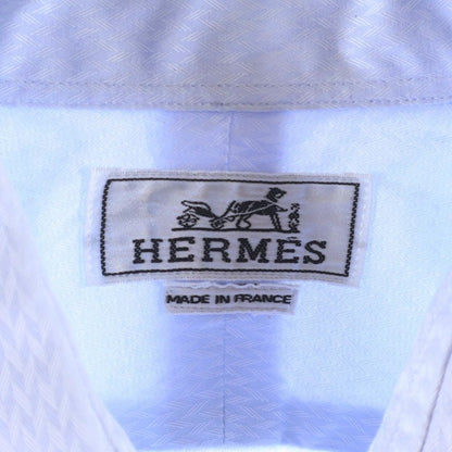 Hermes Regular Color Series Button Long Sleeve Shirt Blue — view 7