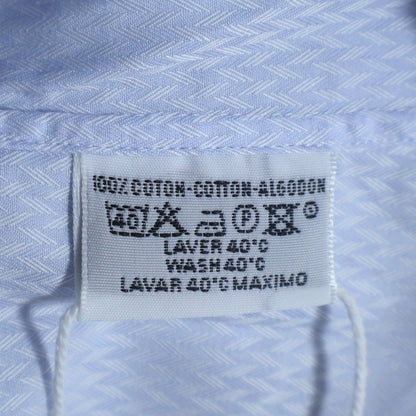 Hermes Regular Color Series Button Long Sleeve Shirt Blue — view 8