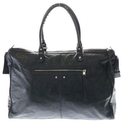 Balenciaga Classic Weekender Boston Bag Black Leather Silver