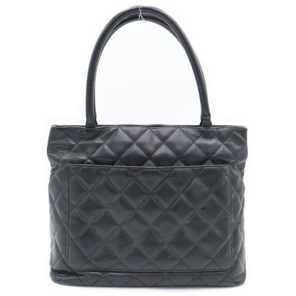 Chanel Medallion Tote Caviar Leather Handbag Black Gold — view 2