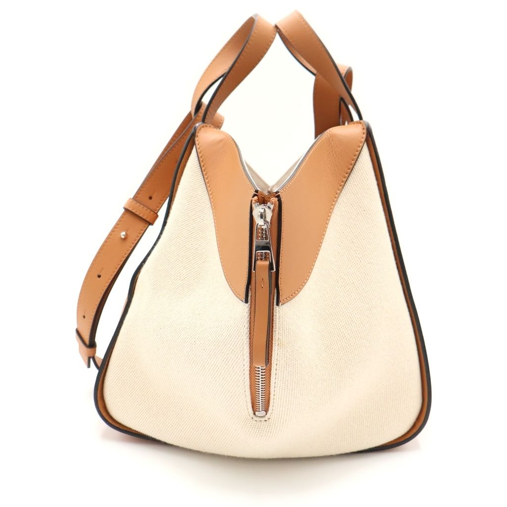 Loewe Ken Price Hammock Small Canvas Leather 2-Way Bag Brown Beige Silver — view 3