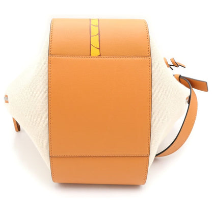 Loewe Ken Price Hammock Small Canvas Leather 2-Way Bag Brown Beige Silver — view 4