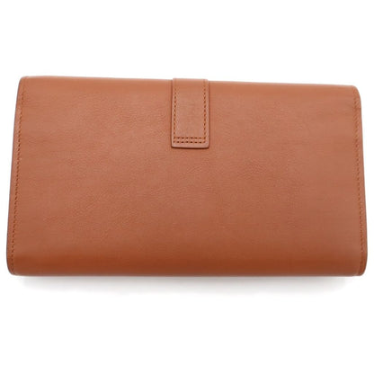 Saint Laurent Paris Large Wallet Card Case Brown Leather Gold — view 2