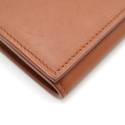 Saint Laurent Paris Large Wallet Card Case Brown Leather Gold — view 5