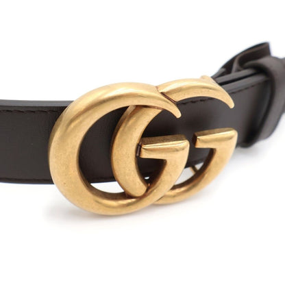 Gucci Double Logo Buckle Leather Belt Gold Brown — view 4