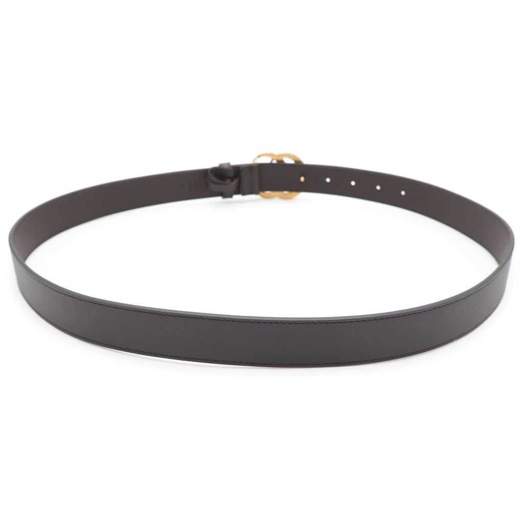 Gucci Double Logo Buckle Leather Belt Gold Brown — view 2