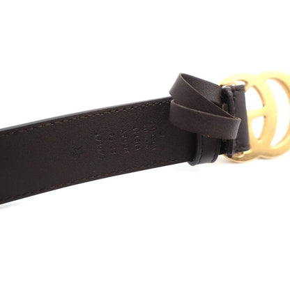 Gucci Double Logo Buckle Leather Belt Gold Brown — view 5