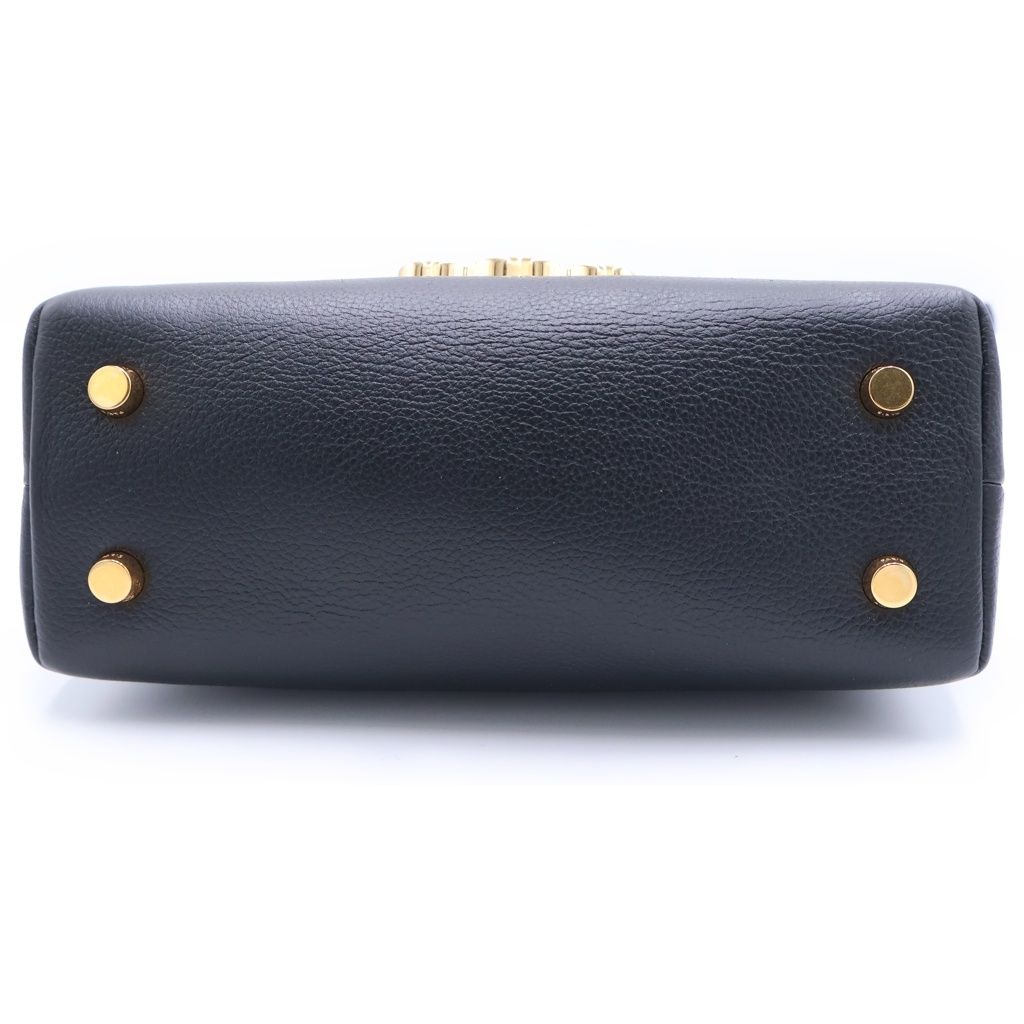 Celine Triomphe Teen Nino Leather 2-Way Shoulder Handbag Black Gold — view 4