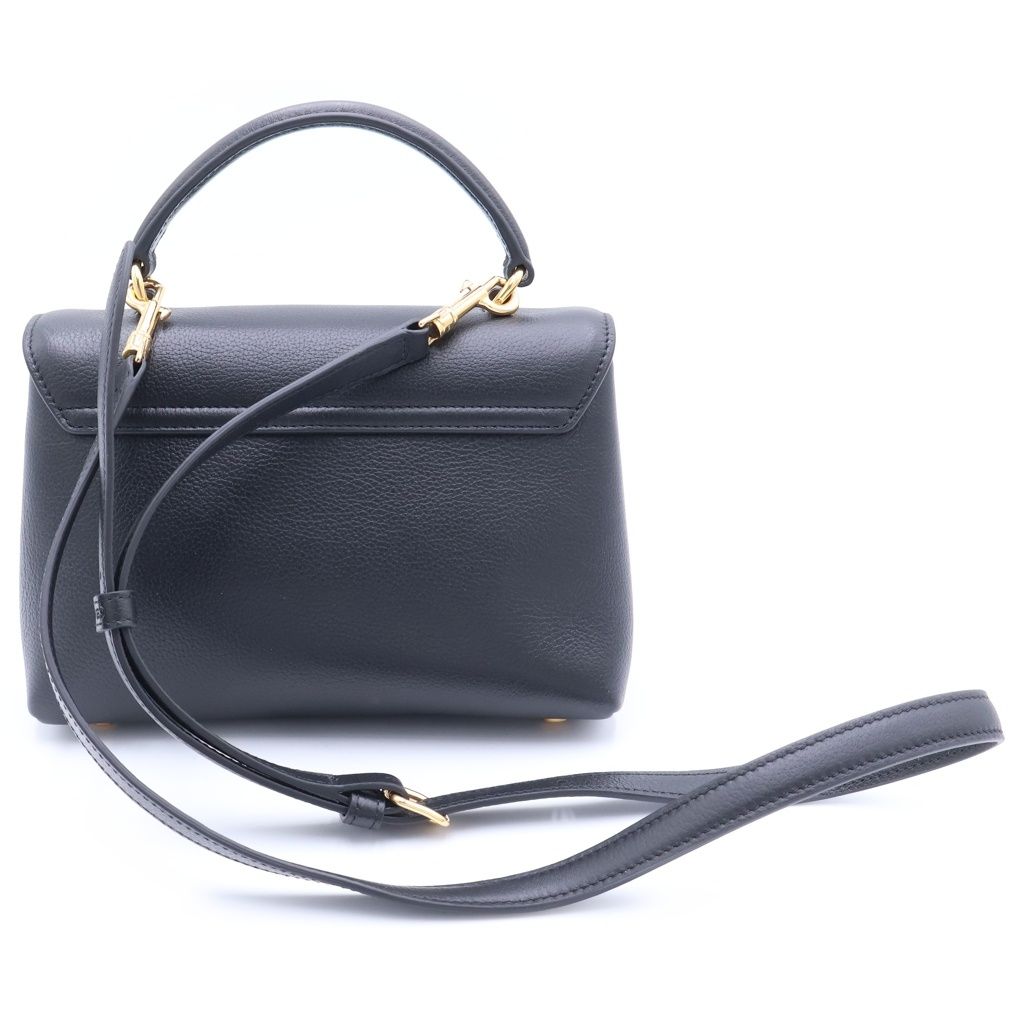 Celine Triomphe Teen Nino Leather 2-Way Shoulder Handbag Black Gold — view 2