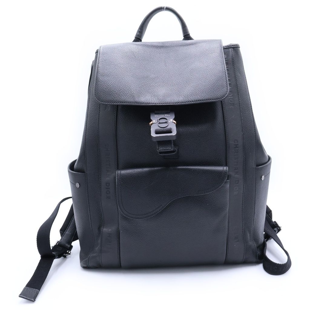 Dior Saddle Leather Backpack Black