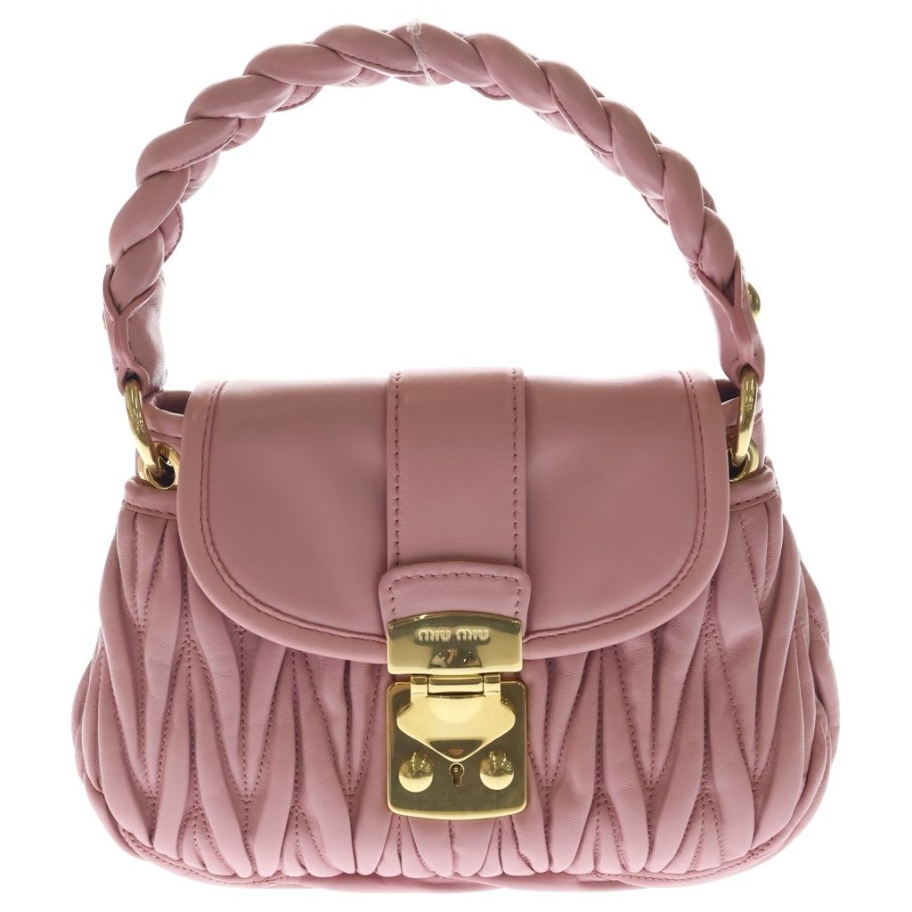 Miu Miu Matelasse Leather 2-Way Shoulder Bag Pink