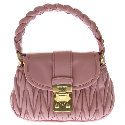 Miu Miu Matelasse Leather 2-Way Shoulder Bag Pink