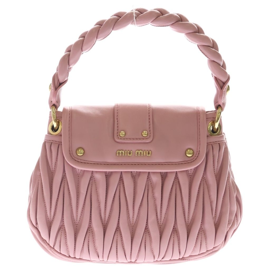 Miu Miu Matelasse Leather 2-Way Shoulder Bag Pink — view 2