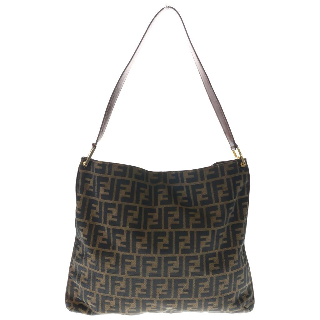 Fendi Zucca Shoulder Bag Brown Canvas Leather — view 2
