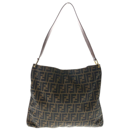 Fendi Zucca Shoulder Bag Brown Canvas Leather — view 2