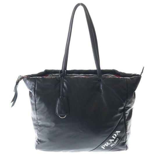 Prada Nappa Leather Tote Black Pink Silver