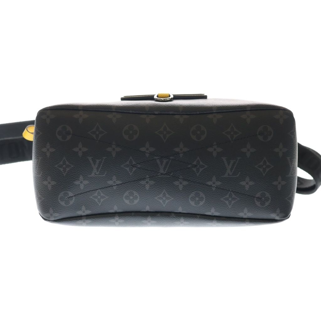 Louis Vuitton Gaston Label Besace Zip MM Shoulder Bag Black Brown Yellow — view 4