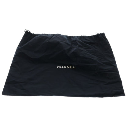 Chanel Quilted Chain Tote Black Leather Calf Hair Silver — view 7