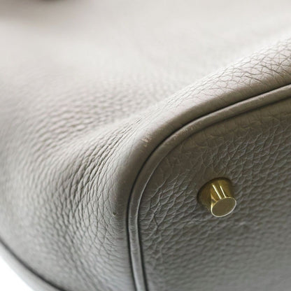 Hermes Picotin Lock MM Grime Taurillon Clemence Handbag Gold — view 6
