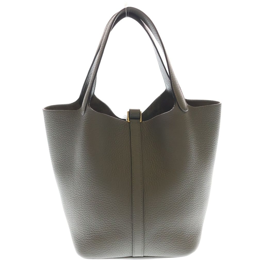 Hermes Picotin Lock MM Grime Taurillon Clemence Handbag Gold — view 2