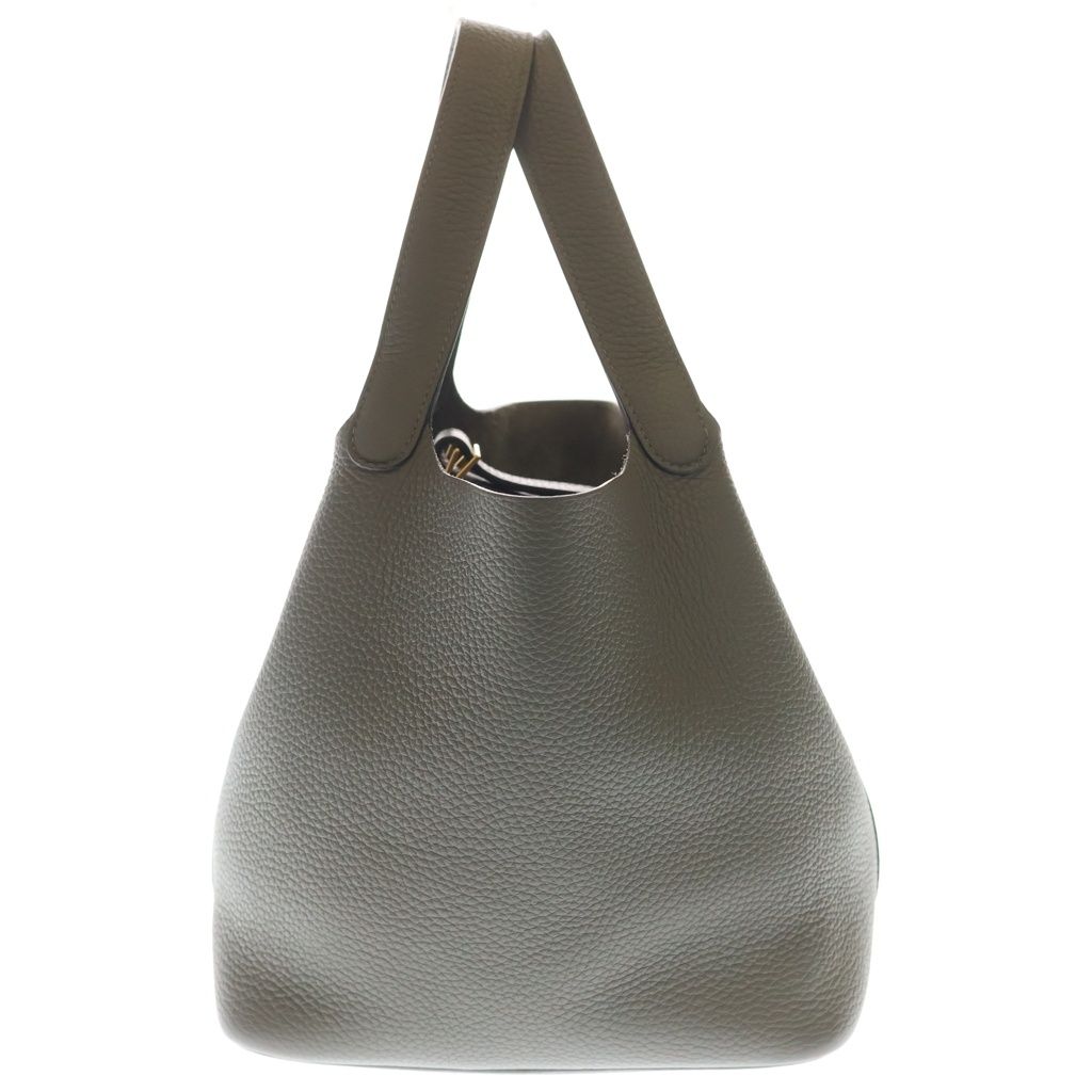 Hermes Picotin Lock MM Grime Taurillon Clemence Handbag Gold — view 3
