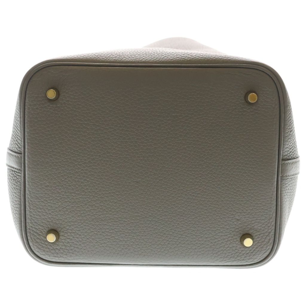 Hermes Picotin Lock MM Grime Taurillon Clemence Handbag Gold — view 4