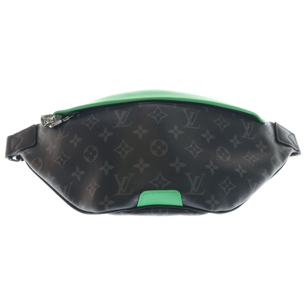 Louis Vuitton Monogram Eclipse Discovery Bum Bag PM Black Green Leather Gold
