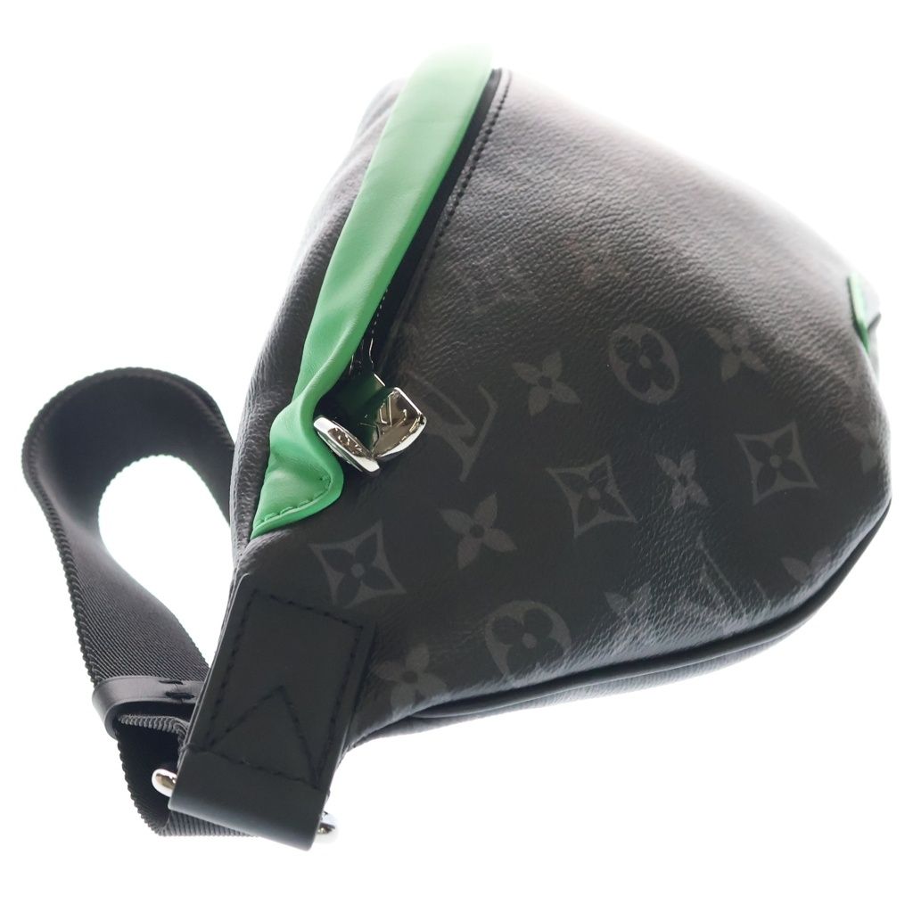 Louis Vuitton Monogram Eclipse Discovery Bum Bag PM Black Green Leather Gold — view 3