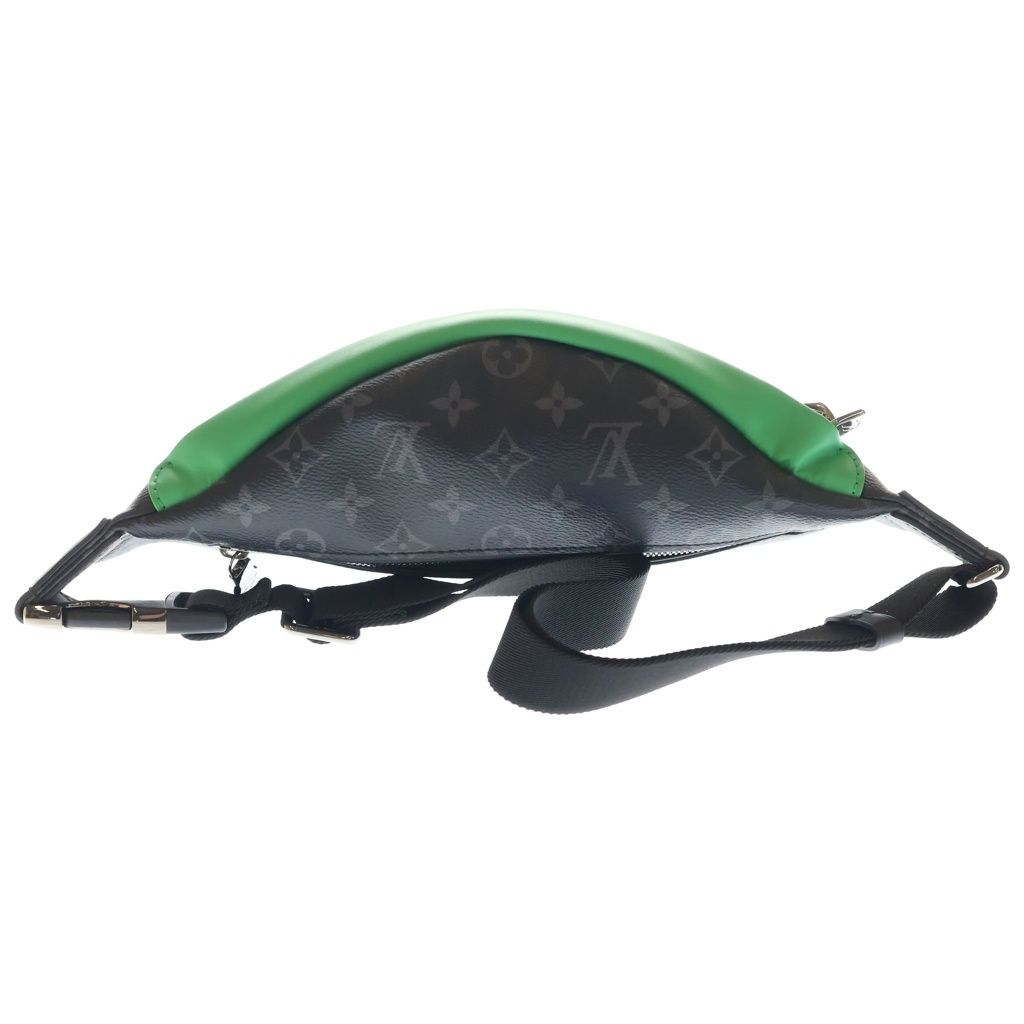 Louis Vuitton Monogram Eclipse Discovery Bum Bag PM Black Green Leather Gold — view 2