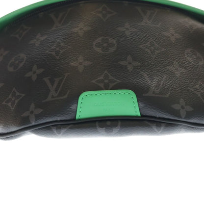 Louis Vuitton Monogram Eclipse Discovery Bum Bag PM Black Green Leather Gold — view 4