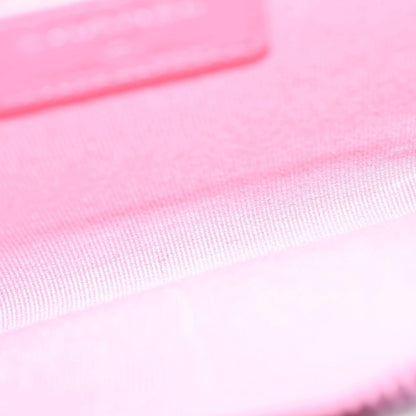 Chanel Quilted Fragment Case Card Mini Wallet Salmon Pink Lambskin Black — view 4