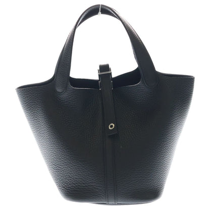 Hermes Picotin Lock PM Black Taurillon Clemence Silver