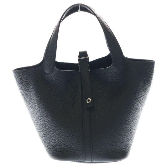 Hermes Picotin Lock PM Black Taurillon Clemence Silver