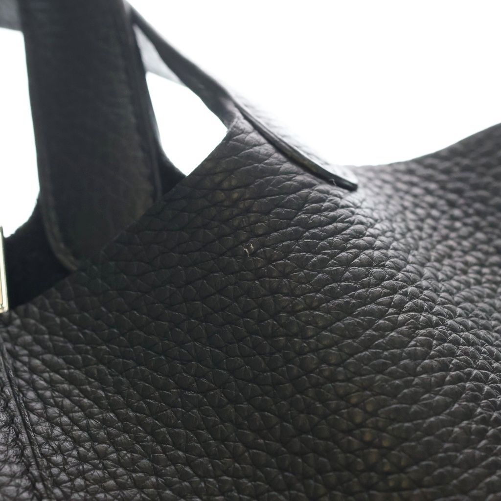 Hermes Picotin Lock PM Black Taurillon Clemence Silver — view 6