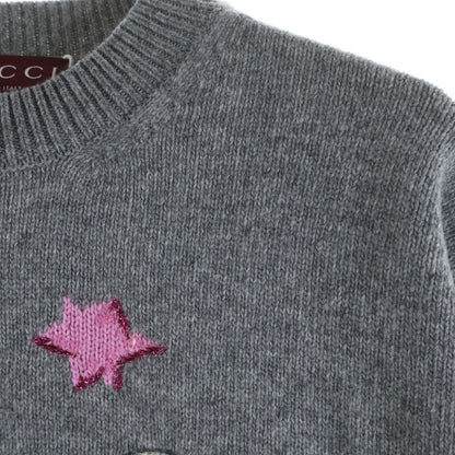 Gucci Higuchi Yuko Collaboration Cat Motif Knit Gray Sweater — view 5