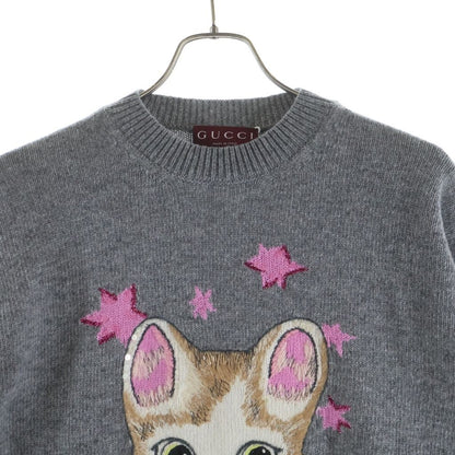 Gucci Higuchi Yuko Collaboration Cat Motif Knit Gray Sweater — view 3