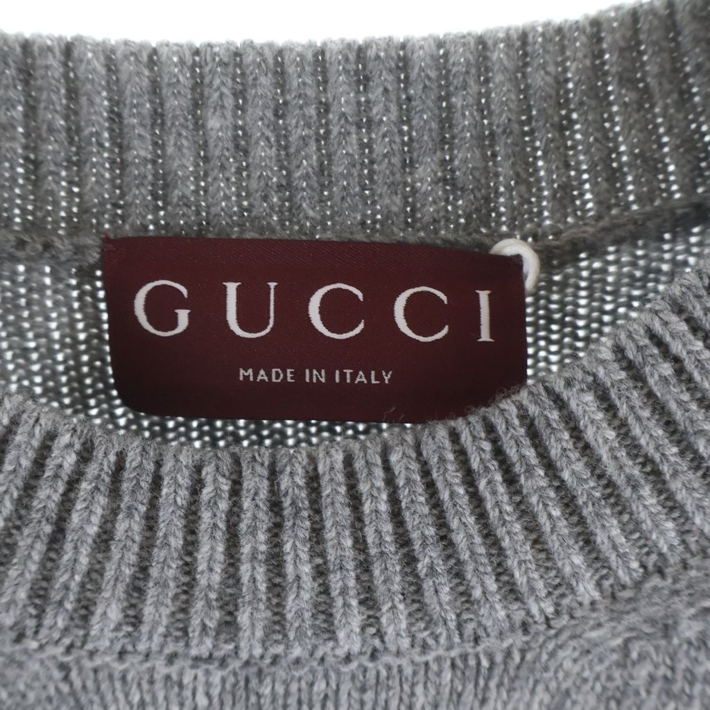 Gucci Higuchi Yuko Collaboration Cat Motif Knit Gray Sweater — view 7