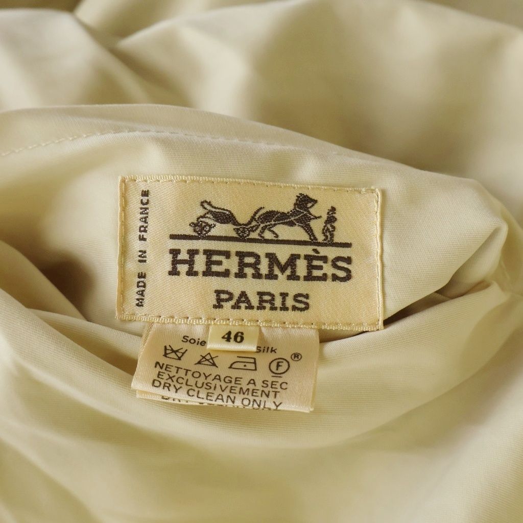 Hermes Tumble Drum Reversible Jacket Light Ivory Polyester 46 — view 8