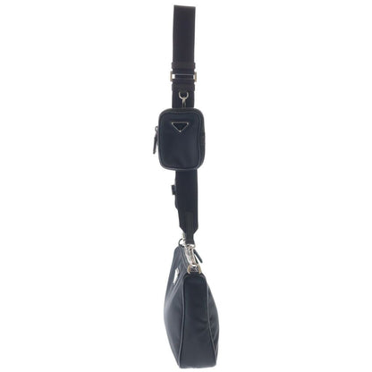 Prada Re-Nylon Shoulder Bag Black with Triangle Logo Pouch — view 3