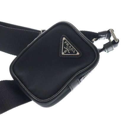 Prada Re-Nylon Shoulder Bag Black with Triangle Logo Pouch — view 6