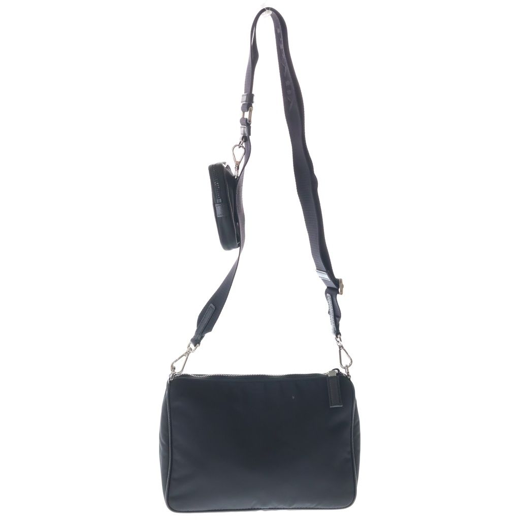Prada Re-Nylon Shoulder Bag Black with Triangle Logo Pouch — view 2