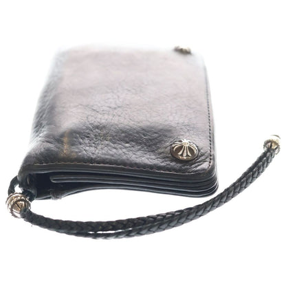 Chrome Hearts Strap Cross Ball Button Leather Wallet Black — view 3