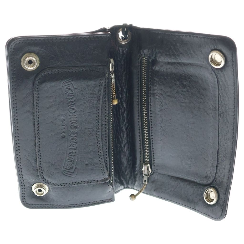 Chrome Hearts Strap Cross Ball Button Leather Wallet Black — view 4