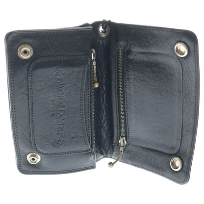 Chrome Hearts Strap Cross Ball Button Leather Wallet Black — view 4