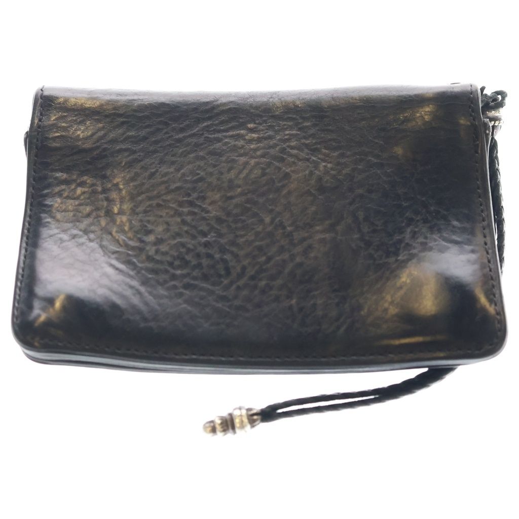 Chrome Hearts Strap Cross Ball Button Leather Wallet Black — view 2